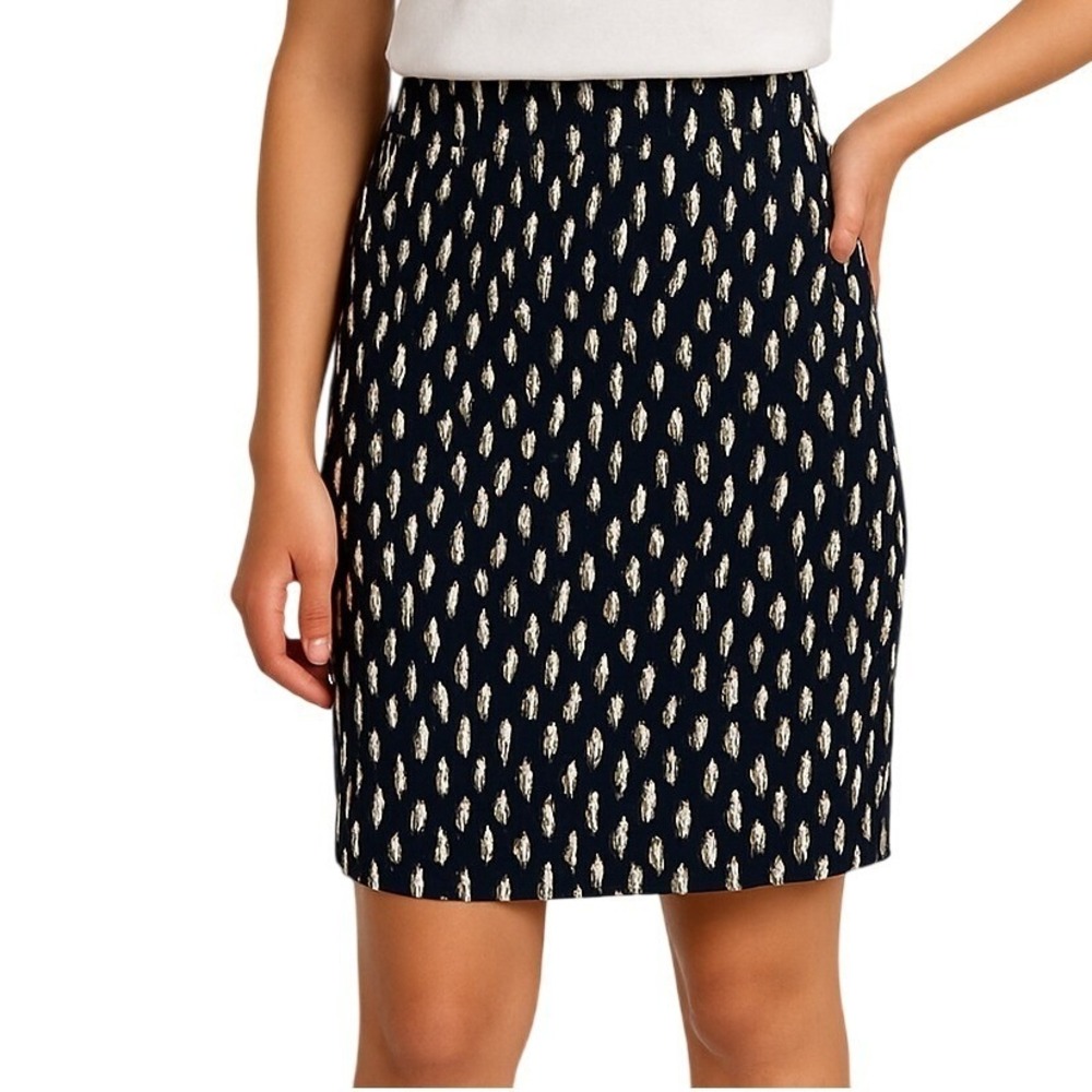 Maeve Anthropologie Pencil Skirt Women's 0 Black Ikat Tulip Hem High Waist Knit